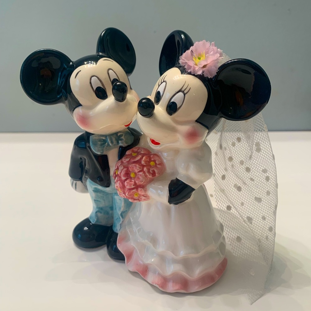 💕Wedding Day Bridal Couple Minnie & Mickey Vintage Piece - Picture 3 of 12